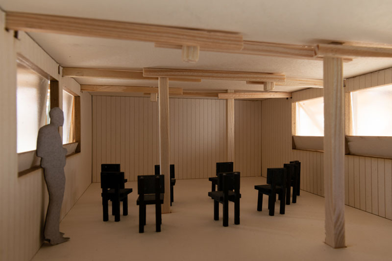 Innenraum Holzpavillon